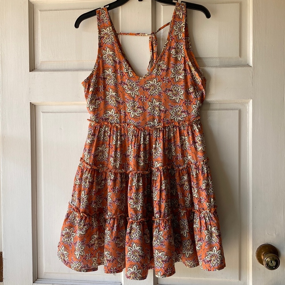 BOG Collective Orange Floral Dress Size XS